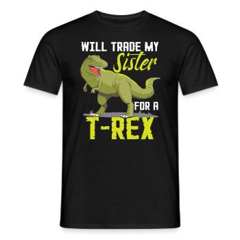 Lustige Schwester T-Rex Dinosaurier - Männer T-Shirt - Schwarz - Vorne - AI Model Male 178 light (178cm)