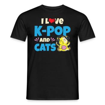 J’adore la K-Pop | Anime | Corée du Sud | Musique pop - T-shirt homme - noir - Devant - AI Model Male 178 light (178cm)