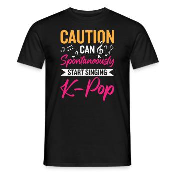 Kann spontan anfangen K-Pop zu singen - Männer T-Shirt - Schwarz - Vorne - AI Model Male 178 light (178cm)