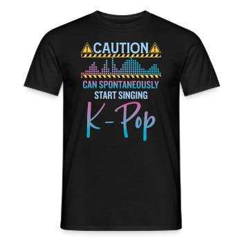 Peut spontanément commencer à chanter de la K-pop - T-shirt homme - noir - Devant - AI Model Male 178 light (178cm)