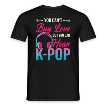 Vous pouvez entendre K-Pop - T-shirt homme - noir - Devant - AI Model Male 178 light (178cm)
