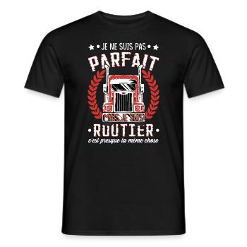 Camion | Camionneur | Poids Lourd | Routier - T-shirt homme - noir - Devant - AI Model Male 178 light (178cm)
