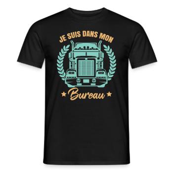Routier Humour Homme Camionneur Conducteur - T-shirt homme - noir - Devant - AI Model Male 178 light (178cm)