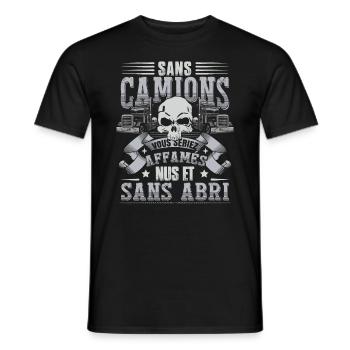 Camionneur Conducteur Humour Camion - T-shirt homme - noir - Devant - AI Model Male 178 light (178cm)