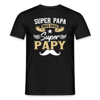 Super Papa Papy - T-shirt homme - noir - Devant - AI Model Male 178 light (178cm)