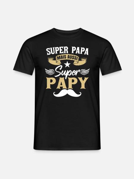 Super Papa Papy - T-shirt homme - noir