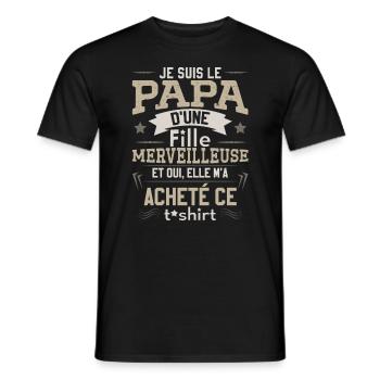 Je Suis Le Papa D'Une Fille Merveilleuse - T-shirt homme - noir - Devant - AI Model Male 178 light (178cm)