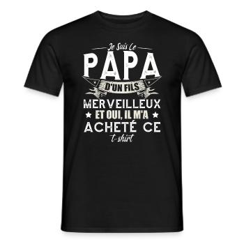 Je Suis Le Papa D'Un Fils Merveilleux - T-shirt homme - noir - Devant - AI Model Male 178 light (178cm)