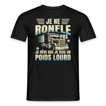 Camionneur Poids Lourd Humour Camion - T-shirt homme - noir - Devant - AI Model Male 178 light (178cm)