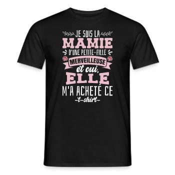 Je Suis La Mamie D'Une Petite-Fille - T-shirt homme - noir - Devant - AI Model Male 178 light (178cm)