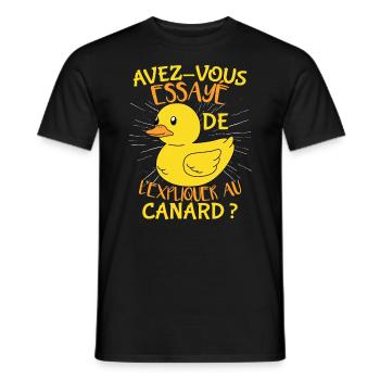 Canard Humour Drole - T-shirt homme - noir - Devant - AI Model Male 178 light (178cm)