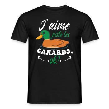 J'aime Juste Les Canards - T-shirt homme - noir - Devant - AI Model Male 178 light (178cm)