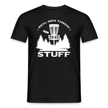 Drôle de lecteur de disc golf Frisbee - T-shirt homme - noir - Devant - AI Model Male 178 light (178cm)