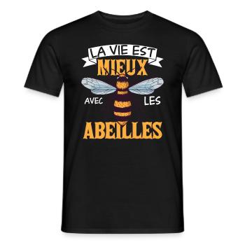 Apiculture Apicultrice Apiculteur - T-shirt homme - noir - Devant - AI Model Male 178 light (178cm)