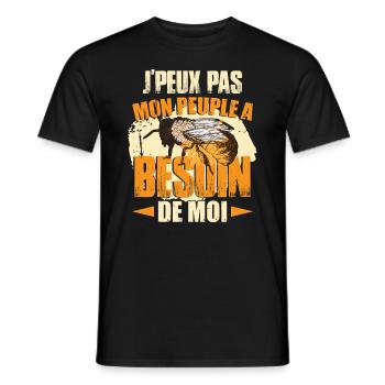 Mon Peuple Besoin De Moi - T-shirt homme - noir - Devant - AI Model Male 178 light (178cm)