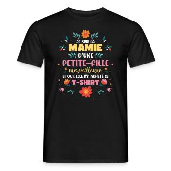Mamie D'Une Petite-Fille - T-shirt homme - noir - Devant - AI Model Male 178 light (178cm)