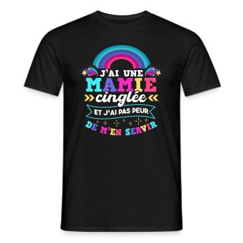 J'ai Une Mamie Cinglée Petite-Fille Enfant - T-shirt homme - noir - Devant - AI Model Male 178 light (178cm)