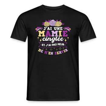 J'ai Une Mamie Cinglée - T-shirt homme - noir - Devant - AI Model Male 178 light (178cm)