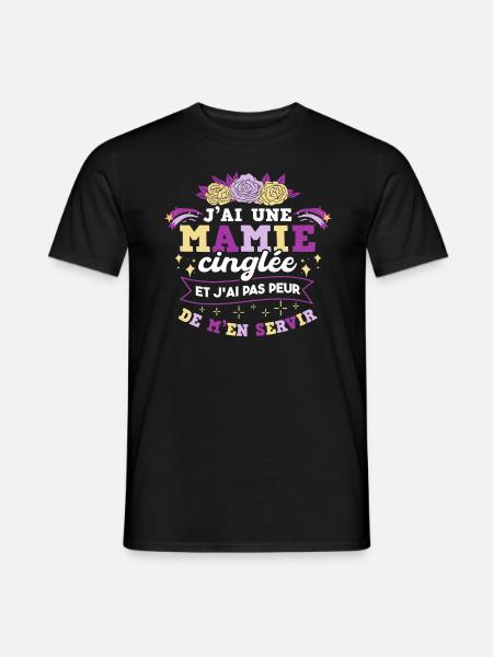 J'ai Une Mamie Cinglée - T-shirt homme - noir