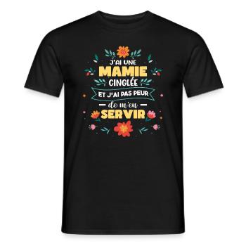 J'ai Une Mamie Cinglée Petite-Fille - T-shirt homme - noir - Devant - AI Model Male 178 light (178cm)