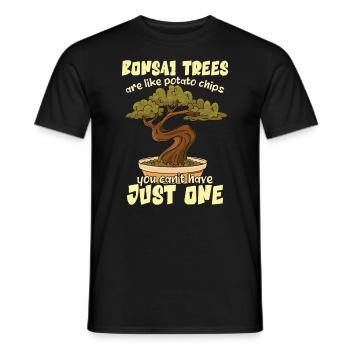 Funny Bonsai Tree - Men's T-Shirt - black - Front - AI Model Male 178 light (178cm)