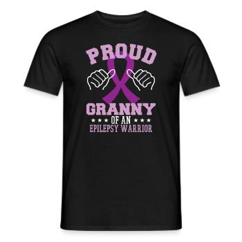 Proud Granny Of An Epilepsy Warrior - Men's T-Shirt - black - Front - AI Model Male 178 light (178cm)