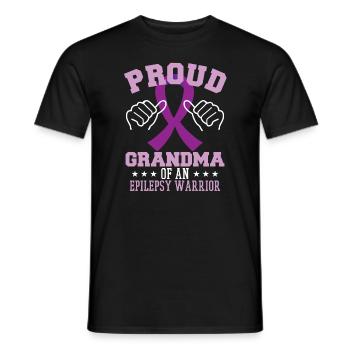 Proud Grandma Of An Epilepsy Warrior - Men's T-Shirt - black - Front - AI Model Male 178 light (178cm)