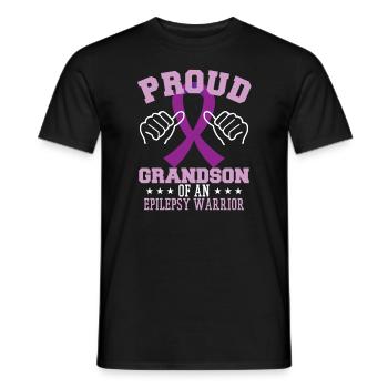 Proud Grandson Of An Epilepsy Warrior - Men's T-Shirt - black - Front - AI Model Male 178 light (178cm)