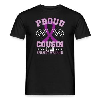Proud Cousin Of An Epilepsy Warrior - Men's T-Shirt - black - Front - AI Model Male 178 light (178cm)