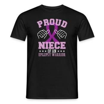 Proud Niece Of An Epilepsy Warrior - Men's T-Shirt - black - Front - AI Model Male 178 light (178cm)