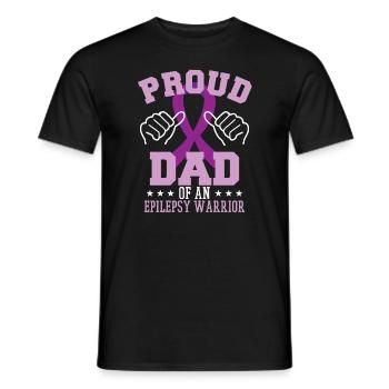 Proud Dad Of An Epilepsy Warrior - Men's T-Shirt - black - Front - AI Model Male 178 light (178cm)