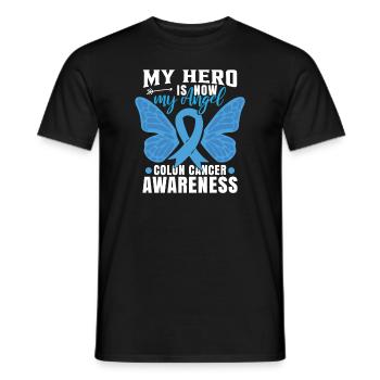 Colon Cancer Awareness Butterfly - Men's T-Shirt - black - Front - AI Model Male 178 light (178cm)