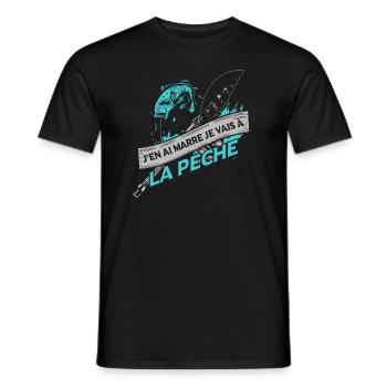 Je Vais À La Pêche - T-shirt homme - noir - Devant - AI Model Male 178 light (178cm)