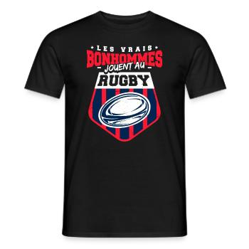 Homme Rugby Rugbyman Humour - T-shirt homme - noir - Devant - AI Model Male 178 light (178cm)