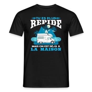 Camping-Car Cadeau - T-shirt homme - noir - Devant - AI Model Male 178 light (178cm)