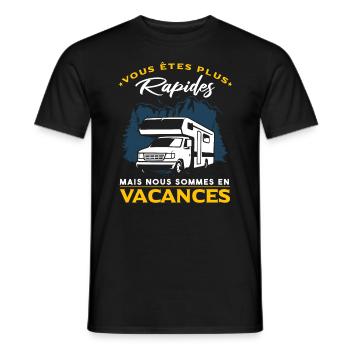 Camping-Car Slogan - T-shirt homme - noir - Devant - AI Model Male 178 light (178cm)