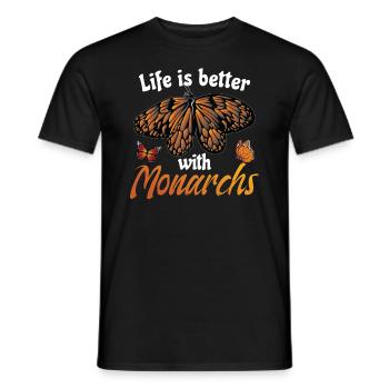 Monach Schmetterling Design - Männer T-Shirt - Schwarz - Vorne - AI Model Male 178 light (178cm)