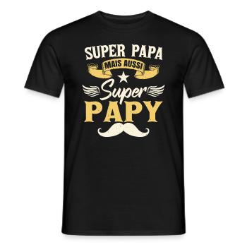 Papa Papy Grand-Père - T-shirt homme - noir - Devant - AI Model Male 178 light (178cm)