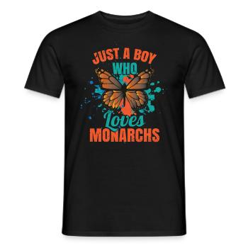 Just A Boy Who Loves Monarchs - Men's T-Shirt - black - Front - AI Model Male 178 light (178cm)