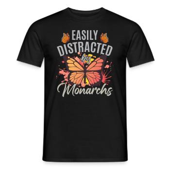 Facilement distrait par les monarques - T-shirt homme - noir - Devant - AI Model Male 178 light (178cm)