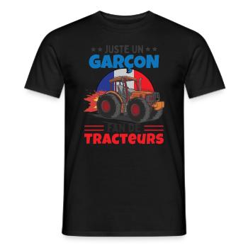 Fan De Tracteurs Enfants Cadeau - T-shirt homme - noir - Devant - AI Model Male 178 light (178cm)