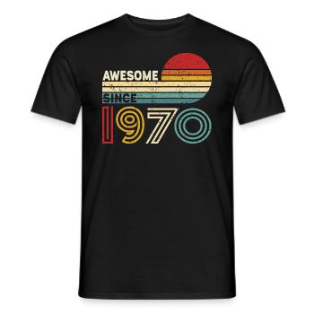 1970 Geschenk Geburtstag Jahrgang Spruch - Männer T-Shirt - Schwarz - Vorne - AI Model Male 178 light (178cm)
