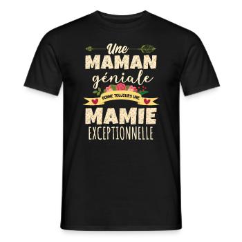 Une Maman Géniale Donne Toujours Une Mamie - T-shirt homme - noir - Devant - AI Model Male 178 light (178cm)