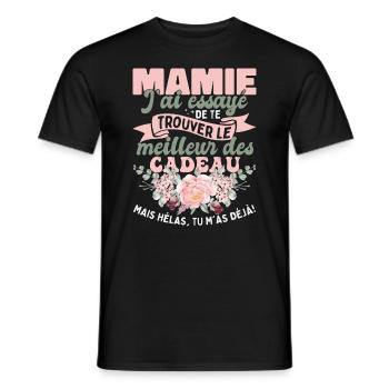 Fête Des Mères Mamie Cadeau Grand-Maman Mémé - T-shirt homme - noir - Devant - AI Model Male 178 light (178cm)