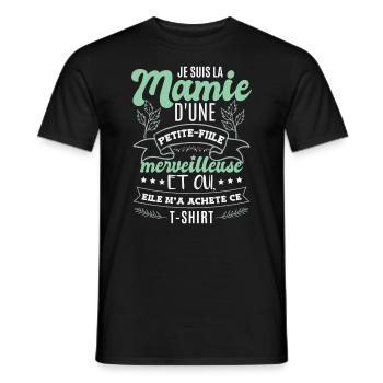 Je Suis La Mamie D'Une Petite-Fille - T-shirt homme - noir - Devant - AI Model Male 178 light (178cm)