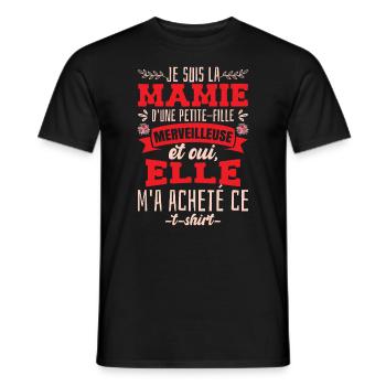 Mamie D'Une Petite-Fille Cadeau - T-shirt homme - noir - Devant - AI Model Male 178 light (178cm)