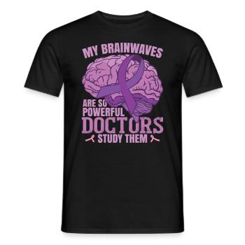 Epilepsy Funny Quote Epilepsy Awareness Month - Men's T-Shirt - black - Front - AI Model Male 178 light (178cm)