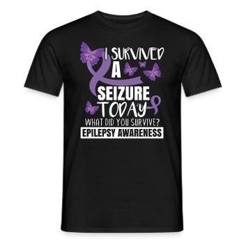 Epilepsy Awareness - Men's T-Shirt - black - Front - AI Model Male 178 light (178cm)
