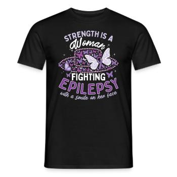 Women Epilepsy Warrior - Men's T-Shirt - black - Front - AI Model Male 178 light (178cm)