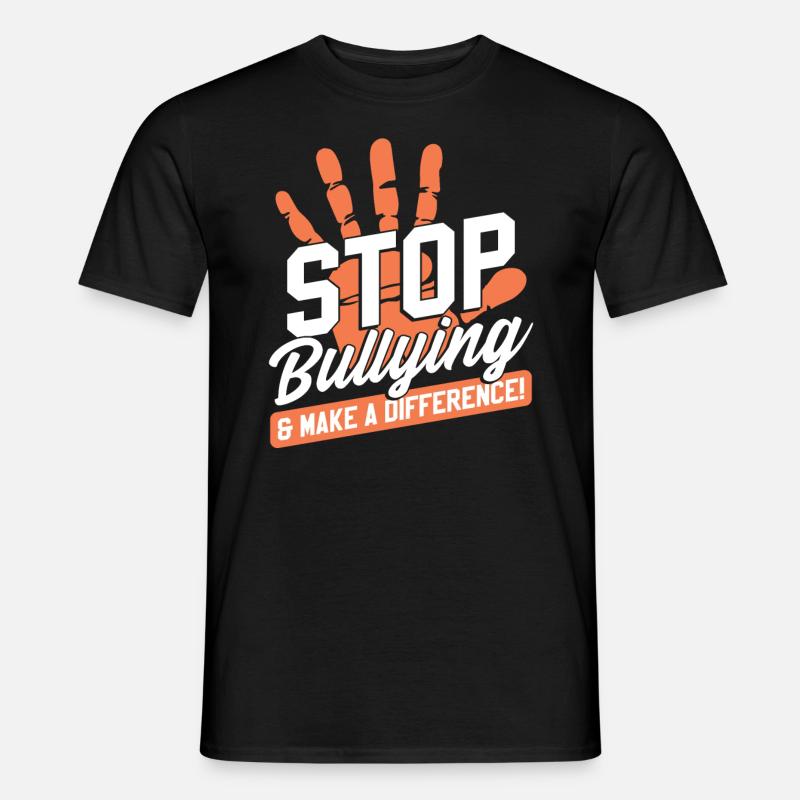 Anti-Mobbing Orange Mobbing Bewusstsein - Männer T-Shirt - Schwarz